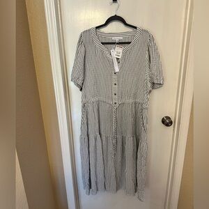 Jane and Delancey Striped Midi Dress